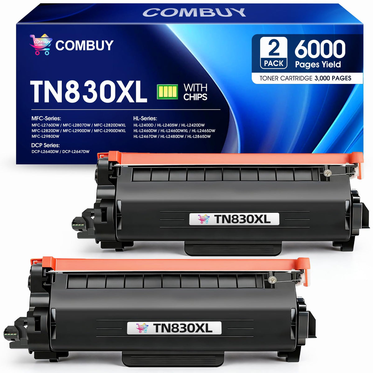 TN830XL Toner Cartridge Replacement for Brother TN830-XL TN-830 TN830