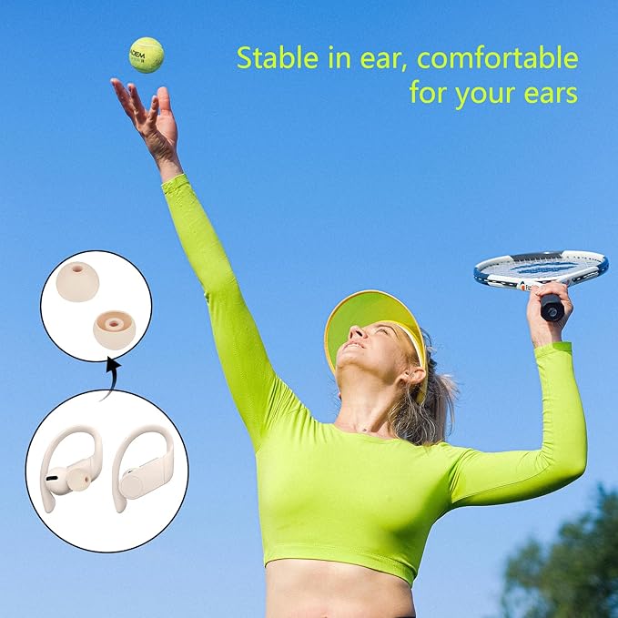 Silicone Replacement Earbud Tips Ear Tips Compatible with Powerbeats Pro Beats Wireless Earphone Headphone Rubber Tips Earbud Covers Eartips 4 Pairs