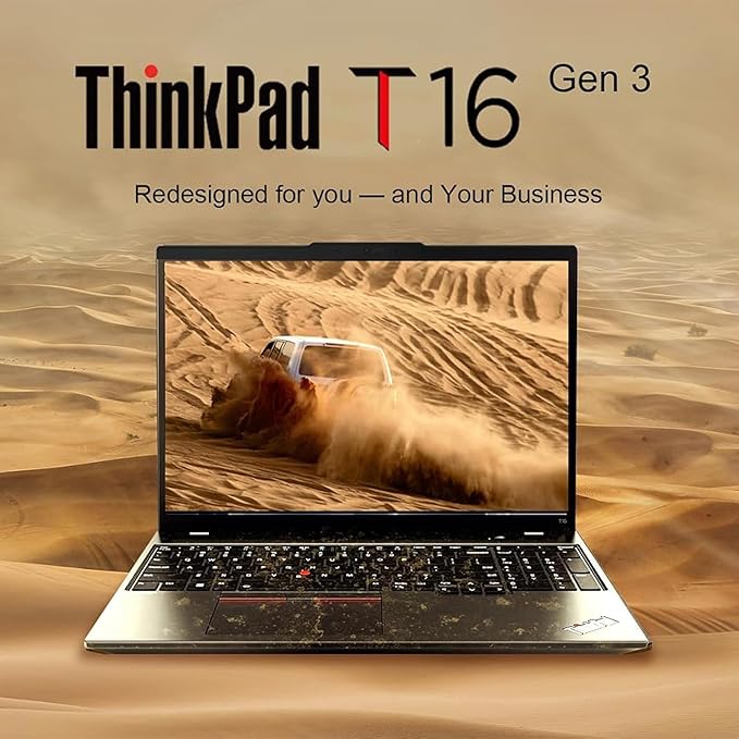 Lenovo ThinkPad T16 Gen 3 Business Laptop 16” FHD+ Display, Intel Ultra 7-155U (Beats i7-1355U), 32GB DDR5 RAM, 1TB SSD, 5MB Webcam, WiFi 6E + BT, RJ-45, HDMI, Win 11 Pro, AI Copilot - Black