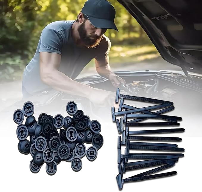 2026 upgraded heavy-duty self-locking nylon cable ties with uv protection for car repair, home, and cable management (100)
