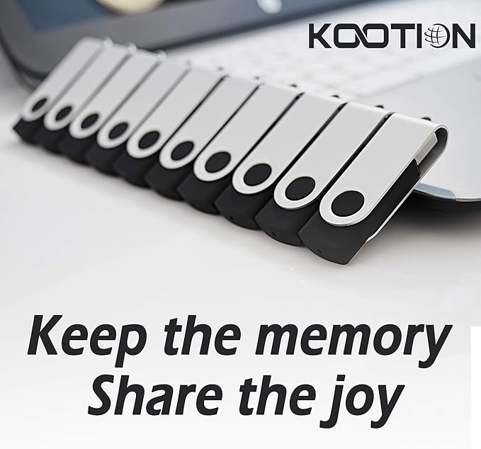KOOTION 10 X 16 GB USB Flash Drive USB 2.0 Thumb Drive Memory Pen Stick Jump Drive Keychain Design Zip Drives Bulk (Black)