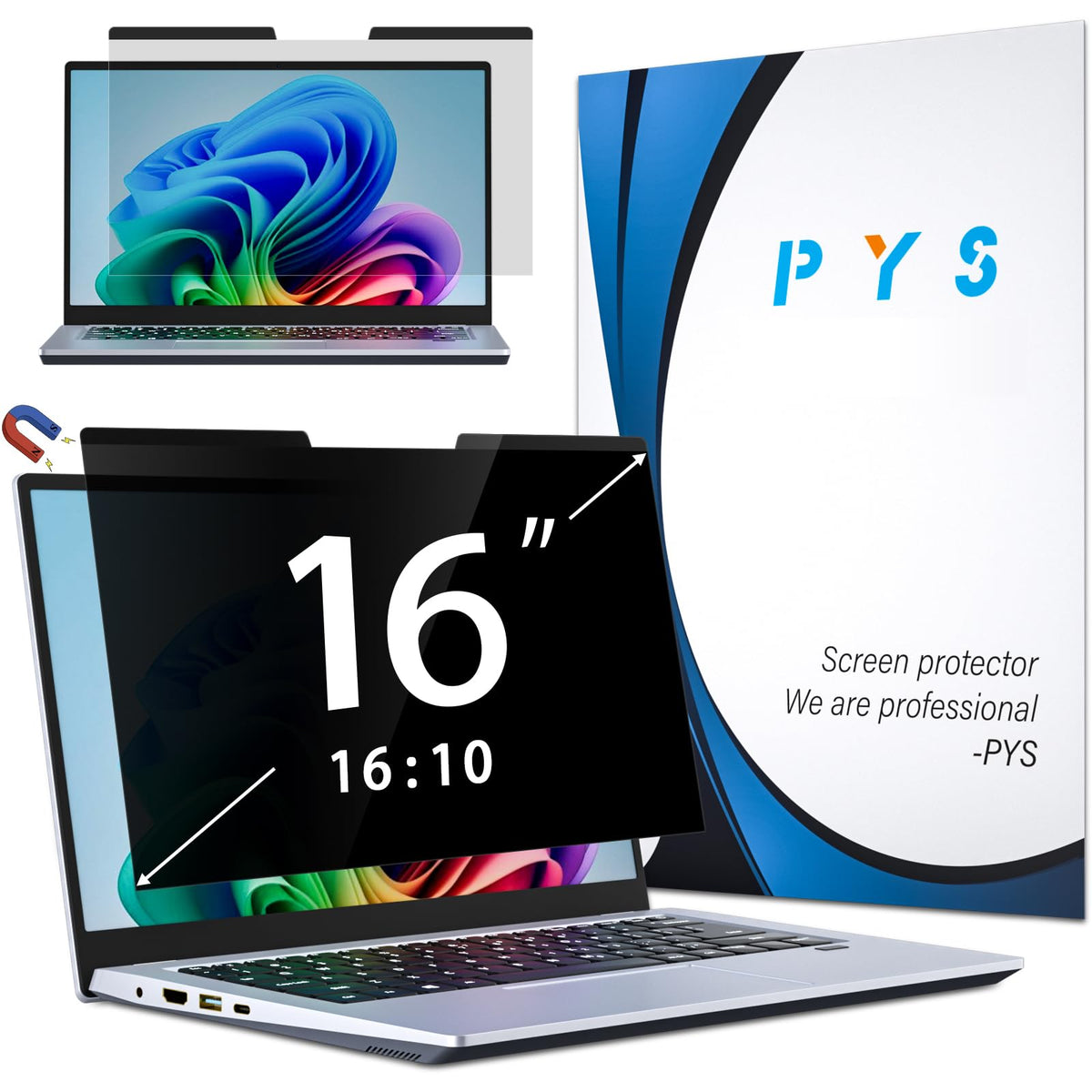 PYS macbook air 13 inch privacy screen Compatible with MacBook Air 13.3'(Released in 2018-2021: A1932,A2179,A2337)-Anti Glare，Webcam Cover Slider，Provide Privacy, Ultra Slim，Easy On
