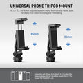 NEEWER Metal Phone Tripod Mount with Cold Shoe NATO Clamp Compatible with DJI RS5 RS4 RS3 Pro RS2 RSC2 Gimbal Stabilizer, 180° Tilt Phone Clip Holder Compatible with iPhone 15 Pro Camera Cage