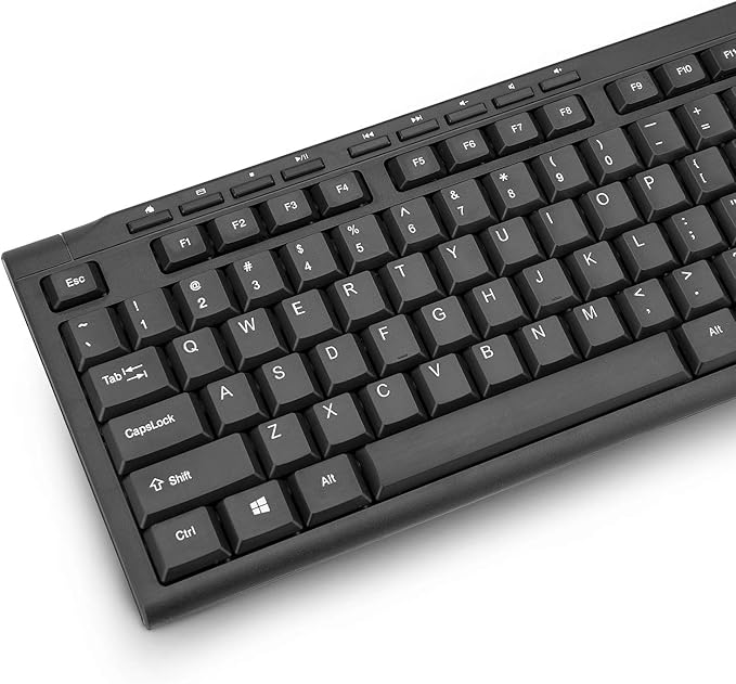 Rii RK907 Ultra-Slim Compact USB Wired Keyboard for Mac and PC,Windows 10/8 / 7 / Vista/XP (Black) (2PCS)