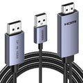 UGREEN 4K@60Hz Bidirectional HDMI to Displayport Cable Male to Male Adapter DP 1.2, HDCP 2.2, HDMI 1.4 4K@30Hz with USB Powered Compatible with Laptops, PC, Switch 2/PS5/Xbox/AMD/NVIDIA/Monitor, 6.6FT