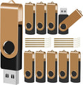 EASTBULL 4GB USB Flash Drive Bulk Thumb Drives 10 Pack with Lanyards USB 2.0 Memory Sticks Zip Drive Pen Drive for Storage and Backup Gold 10PCS 4GB