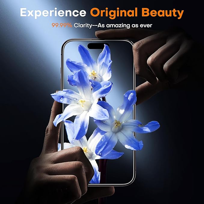 TOCOL for iPhone 16 Pro Max Screen Protector 9H Hardness Military Grade Shatterproof HD Tempered Glass Full Coverage Easy Installation Case Friendly 2 Pack