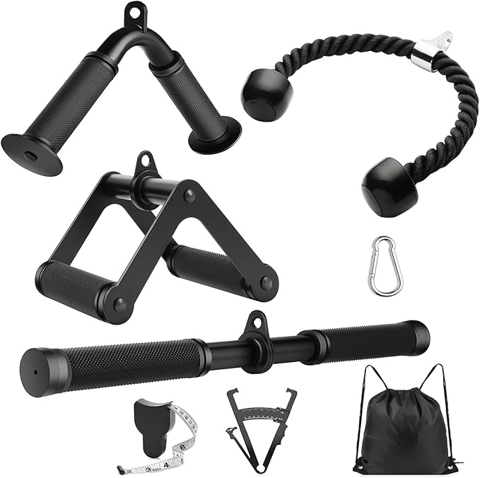 Cable Machine Attachment，LAT Pulldown Attachments Upgraded 1.3 Inch Comfort Grip Cable Attachments for Gym, Triceps Rope Bar,V Bar ,Double D Bar,Homr Gym Accessories