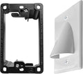 BestMounts - 1 Pack In Wall Cable Management Kit - Recessed Wall Plate Cable Pass Through Pair with Single Gang Low Voltage Mounting Bracket - TV Cord Hider for Wall Mounted TV ETL Listed