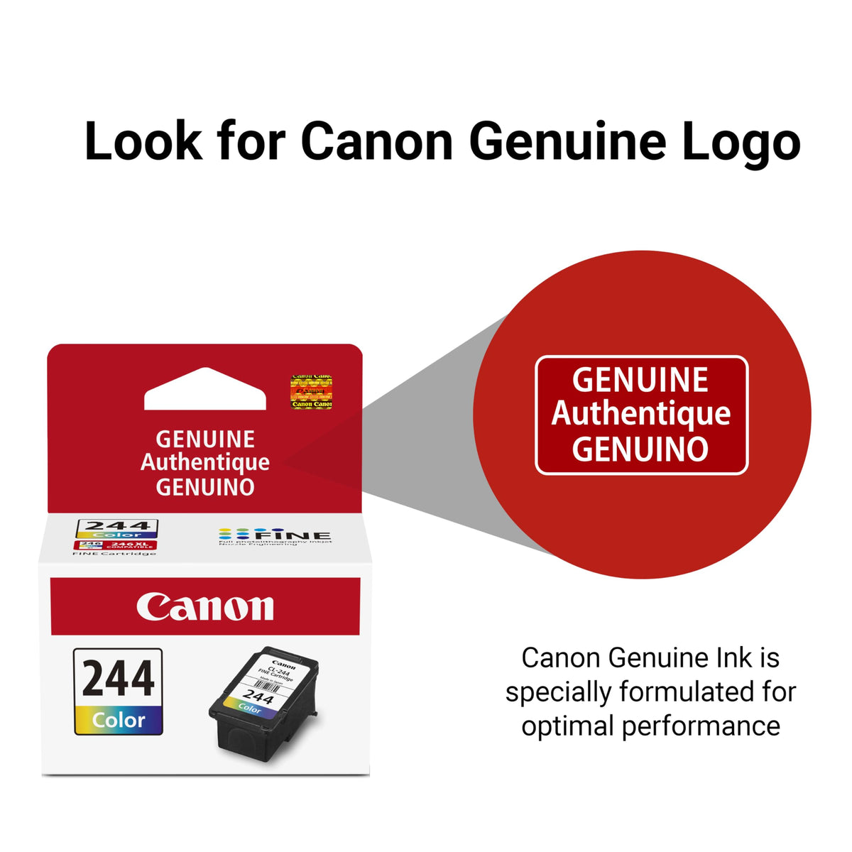 Canon CL-244 Genuine Color Ink Cartridge, Compatible with iP2820, MX492, MG2420/2520/2920/2922/2924/3020/2525, TS3120/302/302a/202/4520/3320