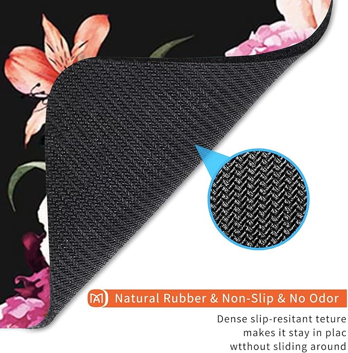 Square Mouse Pad Pretty Peony Flower, Personalized Premium-Textured Custom Mouse Mat Design, Washable Mousepad Cloth, Non-Slip Rubber Base Computer Mouse Pads for Wireless Mouse