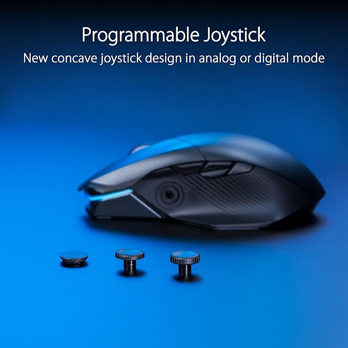 ASUS ROG Chakram X Origin Gaming Mouse, Tri-Mode connectivity (2.4GHz RF, Bluetooth, Wired), 36000 DPI Sensor, 11 programmable Buttons, Detachable Joystick, Paracord Cable, Black