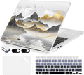 Compatible with MacBook Air 15 inch Case, M4 A3241/M3 A3114/M2 A2941 (Released 2025 to 2023), Hard Shell, Keyboard Cover, Screen Protector, Webcam Cover & Type-C Adapter, Inked Mountain