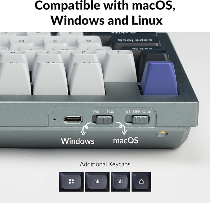 Keychron Q5 Pro QMK/VIA Wireless Custom Mechanical Keyboard, 96% Layout with Programmable Knob, KSA Double-Shot PBT Keycaps with Hot-swappable K Pro Brown Switch for Mac Windows Linux - Gray