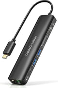 USB C Hub with Ethernet, CableCreation 7 in 1 4k@60Hz HDMI USB C Multiport Adapter with 100W PD, 2 USB 3.0 Ports, SD/TF Cards Reader Compatible for MacBook Pro/Air M1 M2, iPad Pro/Air, Dell XPS, HP