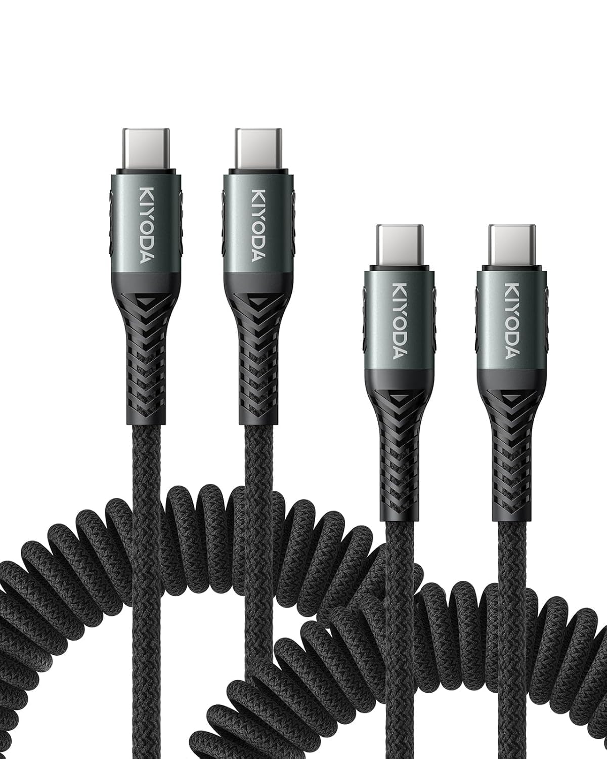 USB A to USB C Cable 3FT/6FT, Coiled USB C Cable for Car, 66W USBC Cable