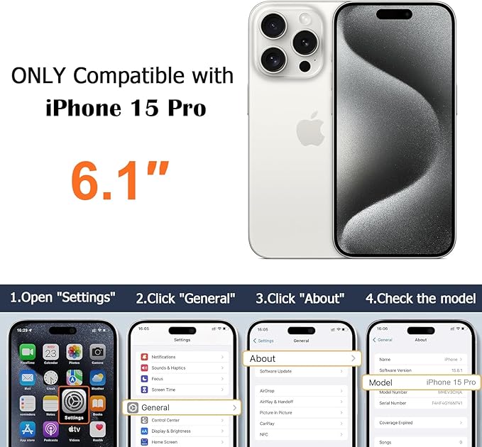 Designed for iPhone 15 Pro Case Compatible with Magsafe Cover Camera Lens Protector Military Grade Protection Shockproof Soft TPU Slim Magnetic Phone Case for iPhone 15 Pro Black