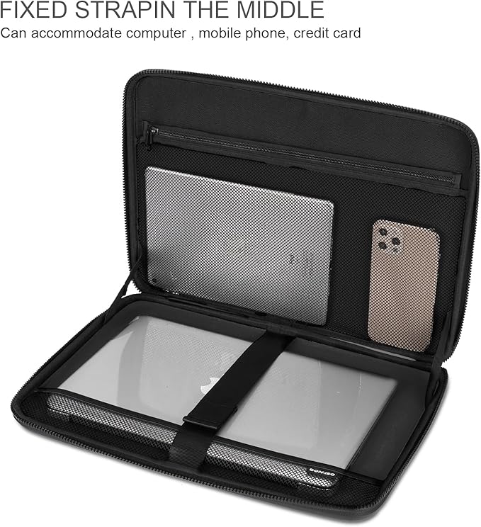 DOMISO 15.6 inch Laptop Sleeve with Handle Shockproof Waterproof EVA Protective Case for 15.6" Yoga 720 IdeaPad 310 320 ThinkPad T570/Legion 5 Gen 6/HP Envy 15/15.6" Notebooks, Silver