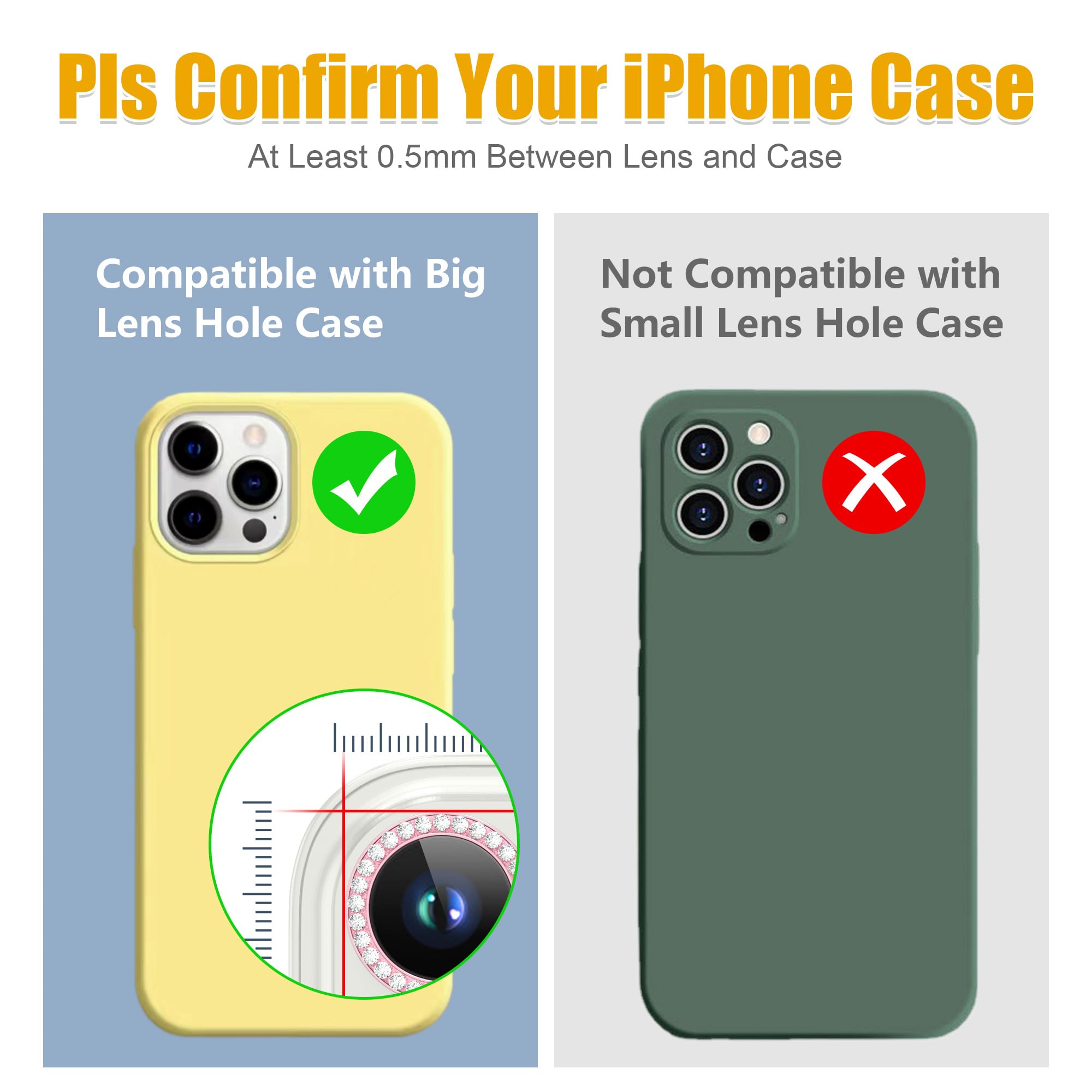 AGVEE 3+3 6 Pack for iPhone 13 Pro & Max Camera Lens Protector Cover