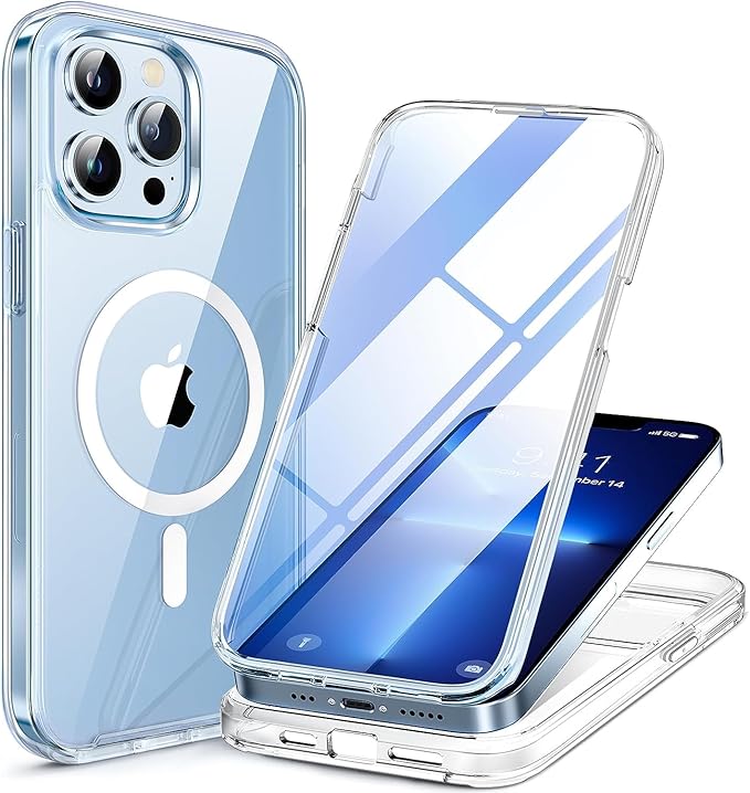 Miracase for iPhone 16 Case 6.1'', [Bubble Free] Full-Body Bumper Phone case with Built-in Full Glass Screen &Camera Control,No Gap,Compatible with MagSafe,Drop Proof 16 Cover