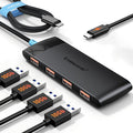 10Gbps USB C Hub, 4 Ports USB3.2 Splitter for Laptop, USB C Multiport Adapter w/Charging Port, for MacBook Pro/Air, iMac, Surface Pro, Dell, HP, iPad, Samsung, Etc., 1.97ft Cable