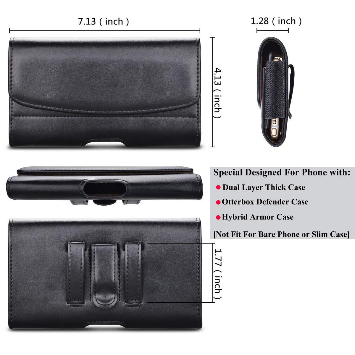 Tiflook Phone Holster for Samsung Galaxy S26 Ultra S25 FE S24 S23 S22 S21 S20 A37 5G A17 A36 A16 A55 A35 A15 A26 A56 Note 20 10 PU Leather Cell Phone Pouch with Belt Clip Loop Card Holder,Black