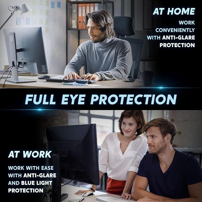[2 Pack] Easges 21.5 Inch Computer Privacy Screen Filter for 16:9 Aspect Ratio, Eye Protection, Anti-Glare, Anti-Blue Light Computer Monitor Privacy Filter, Removable Anti-Scratch 21.5" Protector Film