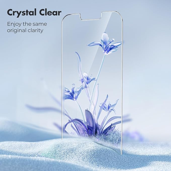 UNBREAKcable 2-Pack Screen Protector for iPhone 16e/14/13/13 Pro, Double Shatterproof Tempered Glass [Easy Installation Frame] [9H Hardness] [99.99% HD Clear] [Case Friendly] for iPhone 6.1 inch