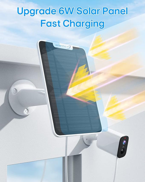 6W Solar Panel Charger Compatible with Arlo Ultra/Ultra 2/Pro 3/Pro 4/Pro 3 Floodlight Security Camera, Solar Panels Charging IP65 Weatherproof w/ 9.8ft Charging Cable Adjustable Wall Mount, 3 Pack