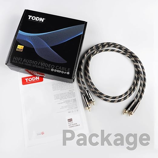 TODN 1.64ft Audiophile OCC RCA Cables Dual Shielded for HiFi Stereo Audio