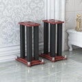 A Pair of Universal Speaker Stands, Heavy Duty Speaker Stands Holds Bookshelf Speaker Satellite Speaker Large Speaker, Vibration-Absorbing MDF Design, Holds 88lbs Speaker (Teak, 60cm/23.6in)