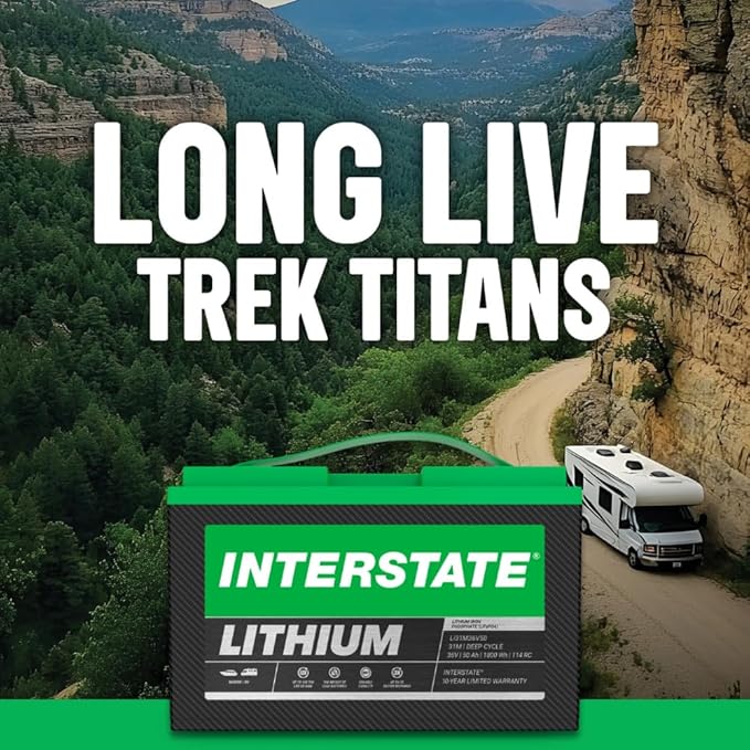 Interstate Batteries 36V 50Ah Group Size 31M Lithium Marine/RV Deep Cycle LiFePO4 Battery, Maintenance Free, Lightweight, Ideal For Boats, Trolling Motors, RV Camping, Off-Grid, Yachts (Li31M36V50)