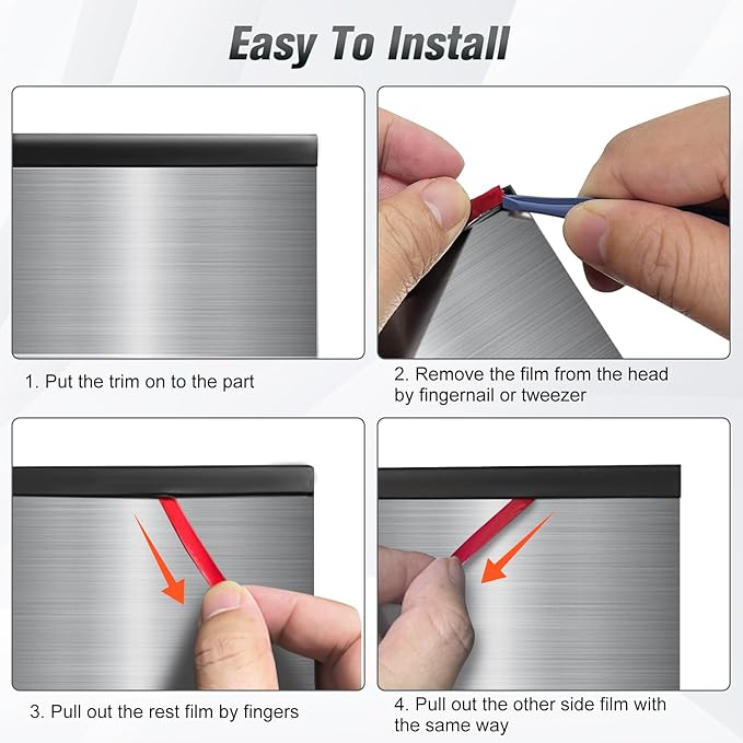Edge Trim, 1/8" (3mm) Rubber Edge Trim, Black Color, 20Ft