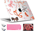 TWOLSKOO Compatible with M4 MacBook Air 13.6 inch Case 2025-2022 Release M4 A3240 M3 A3113 M2 A2681, Plastic Hard Shell & Keyboard Cover & Type C Adapter & Screen Protector, Red Bows
