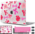 CISSOOK Compatible with MacBook Pro 13 inch 2025-2016 Release M2 M1 Chip A2338 A2251 A2289 A2159 A1989 A1706 Model, Plastic Hard Shell Case with Keyboard Cover&Screen Protector, Pink Bows