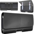 Wireless City Small Phone Holster for Men & Women, Horizontal Belt Clip & Loop Cell Phone Pouch, Magnetic Closure Phone Belt Holder Fits iPhone 13 Mini iPhone 12 Mini iPhone SE X/XS 8, 7, 6s (Black)