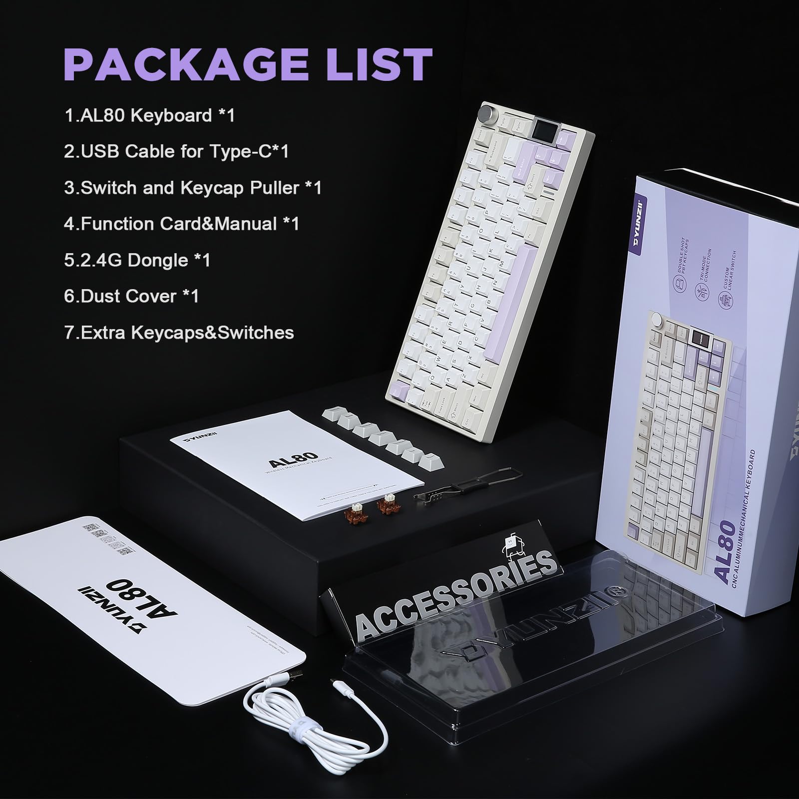 YUNZII AL80 QMK/VIA Aluminum Wireless Mechanical Keyboard