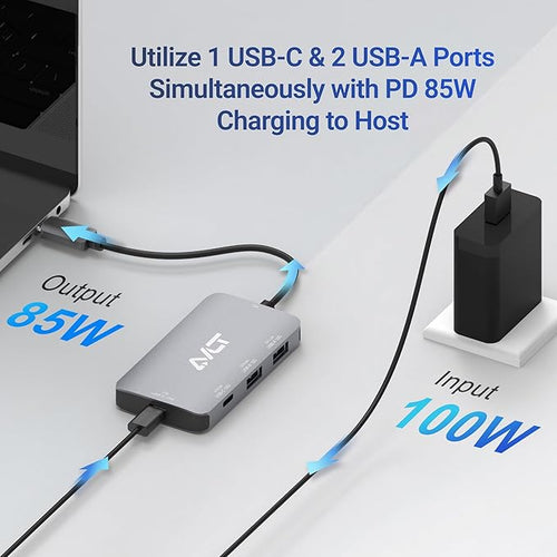 AVLT 4-Port USB 3.1 Gen 2 Type C 10G Hub with 85W PD Charging