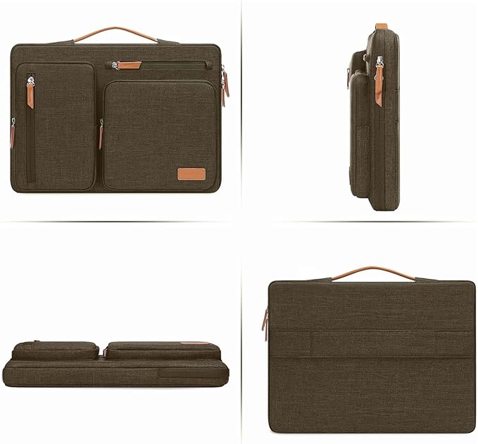 MOSISO 360 Protective Laptop Case 13 inch, 13 inch Laptop Sleeve Compatible with MacBook Air M4 M3 M2 M1 2025-2018/Pro M2 M1 2025-2016, Side Open Carrying Case with 4 Zipper Pockets&Handle,Carob Brown