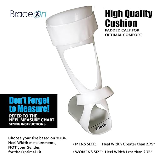 BraceOn AFO Swedish Drop Foot Stabilizer for Walking and Exercise, Drop Foot Braces for Men, AFO Brace & Foot Drop Braces, Foot Boot for Injured Foot, Men, Left