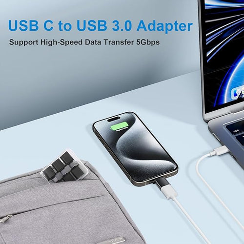 AiNEERich Type C Male to USB 3.0 Female Adapter, USB C to A Converter 6Pack