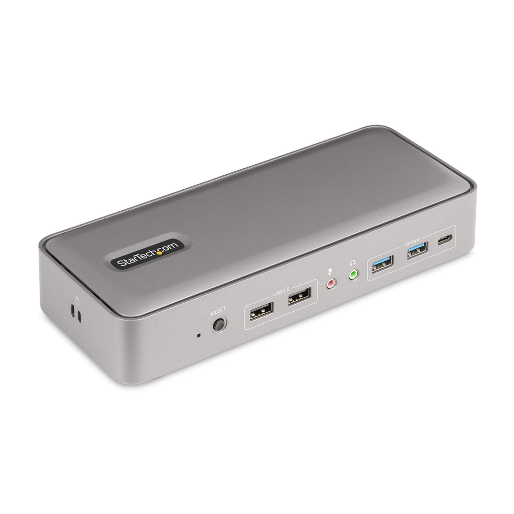 StarTech Dual-Host USB-C KVM Dock, Dual 4K 60Hz DisplayPort, GbE, 90W, TAA