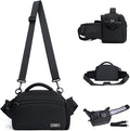Cwatcun Waist Camera Case DSLR SLR Bag Sling Shoulder Camera Bag Water Resistant Pack for Camera Carrying Case for photographer Hiking Shooting Traveling Men Women