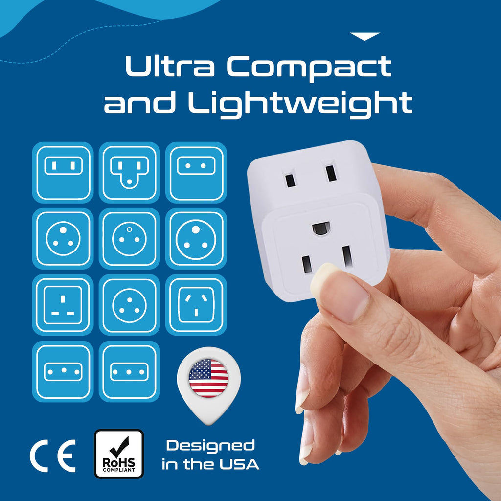 Ceptics World Travel Adapter Set - 2 in 1 USA to Europe, Asia, Africa, India, Japan, Australia, Brazil, China, Israel and more - 11 Pack - Safe Grounded - Works with Cell phones, Laptops, Chargers