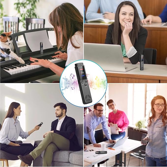 64GB Digital Voice Recorder Voice Activated Recorder for Lectures Meetings, Audio Recorder with Playback, Password, Variable Speed, Tape Recorder USB Charge, MP3