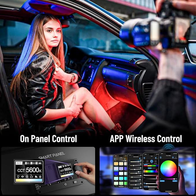 Mettlelite LS800C RGB Light Stick and Mettlelite SPL420C LED Video Light Full Color Video Light with APP Control 2800K-8000K CRI96 TLCI97 RGB CCT HSI Mode LED Light Bundle