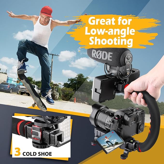 Zeadio Handheld Stabilizer, Versatile Grip Rig with Carrying Case, Compatible with All Smartphones and Action Cameras