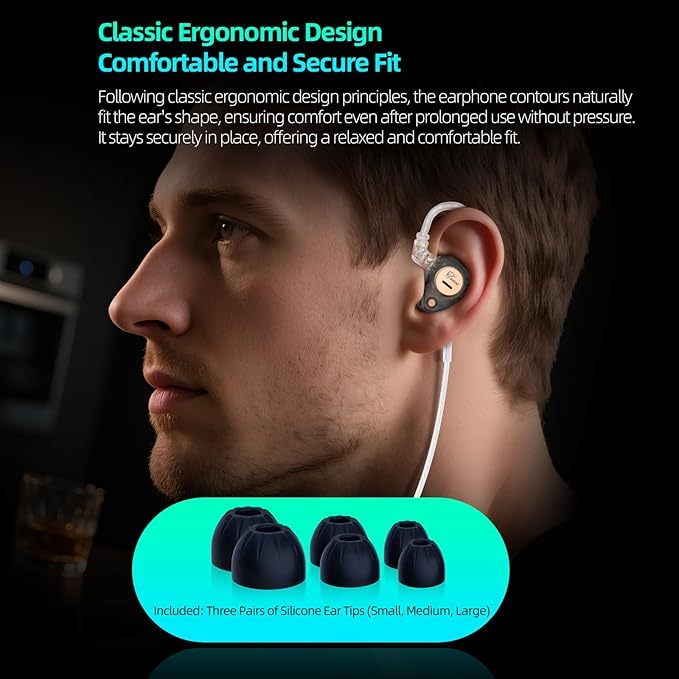 KZ Taurus in Ear Monitor Headphones, Horizontal 2DD Gaming IEM Earbuds Wired in Ear Headphones, Noise Cancelling Ear Buds Sound Localization in-Ears for Singers Musicians Audiophiles