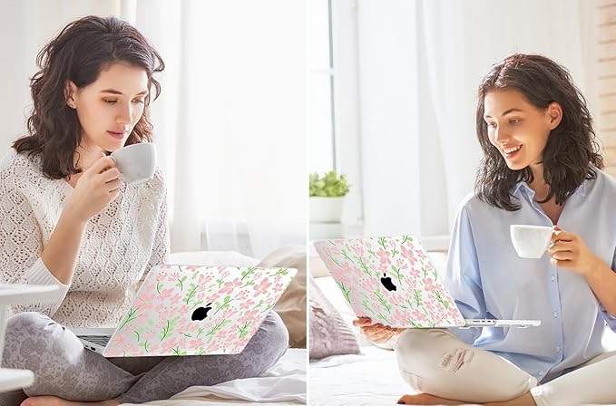 Tuiklol for MacBook Pro 14 Inch Case 2024-2021 Release M4 A3112 A3401 A3185/M3 A2918 A2992/M2 A2779/M1 A2442 Pro/Max,Hard Shell Case with Keyboard Cover & Screen Protector for Touch ID,Unique Flower