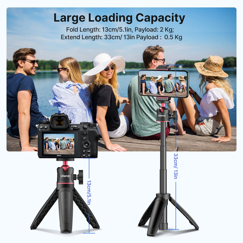 ULANZI MT-08 Extension Pole Tripod, Mini Selfie Stick Stand Handle Grip for Cell Phone iPhone Pro Max Android Luna Pocket Xtra Muse Canon Sony ZV-1 A6400 A6600 Cameras Video Recording/Vlogging